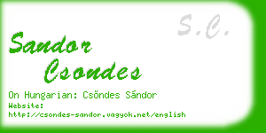 sandor csondes business card